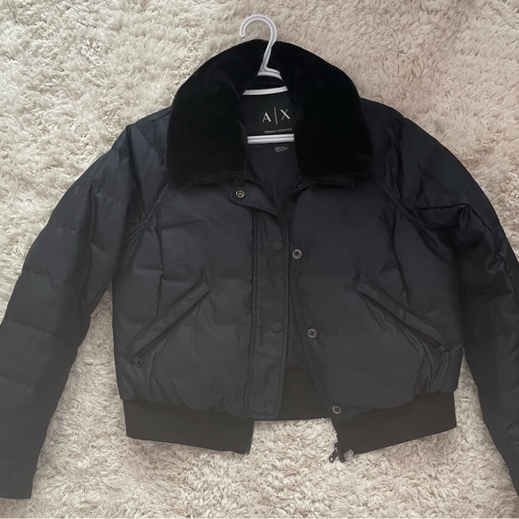Armani exchange blue bomber jacket size extra small - Picture 2 of 4